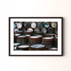 barrels-at-the-ben-black-frame Barrels at the Ben - Ben Nevis Distillery Giclée Print