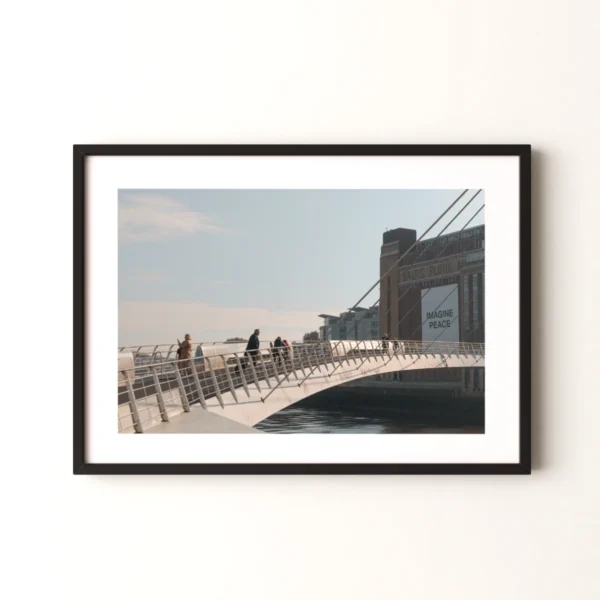 worlds-first-tilting-bridge-black-frame World’s First Tilting Bridge - Newcastle Giclée Print
